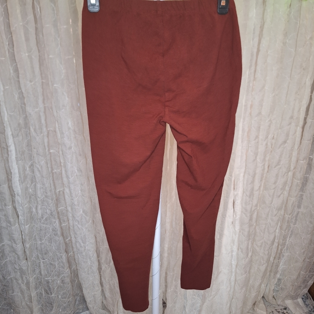 Zenana Outfitters Terracotta / Rust Cotton Stretch Leggings Large Basic Boutique - Picture 2 of 4